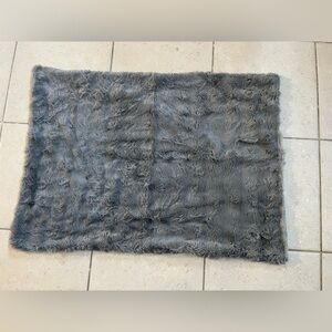 Baby blanket  26”x39” Gray Faux Rabbit Fur